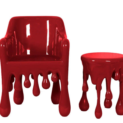 Red Melting Chair Dripping Statue - LM Treasures 