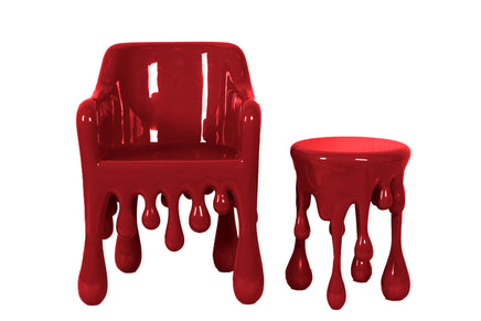 Red Melting Side Table Dripping Statue - LM Treasures 