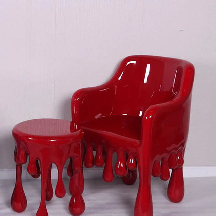 Red Melting Chair Dripping Statue - LM Treasures 
