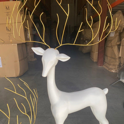 White Reindeer Glitz Collection Set of 3 Statues - LM Treasures 