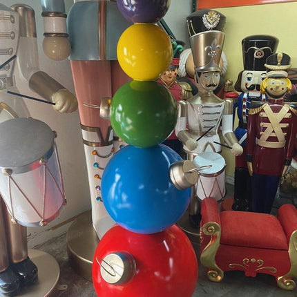 Stacked Colored Christmas Ornaments Statue - LM Treasures 