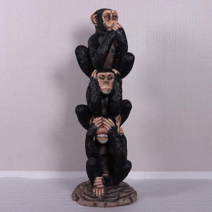 Stacked Three Wise Monkeys Life Size Statue - LM Treasures 