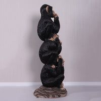 Stacked Three Wise Monkeys Life Size Statue - LM Treasures 