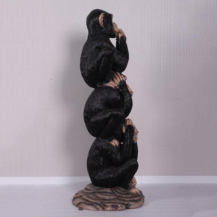 Stacked Three Wise Monkeys Life Size Statue - LM Treasures 