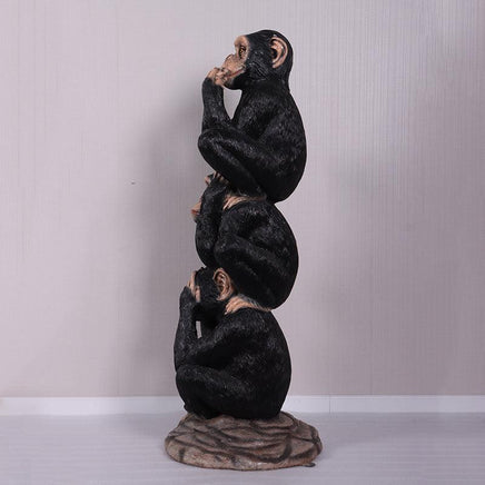 Stacked Three Wise Monkeys Life Size Statue - LM Treasures 