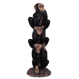 Stacked Three Wise Monkeys Life Size Statue - LM Treasures 