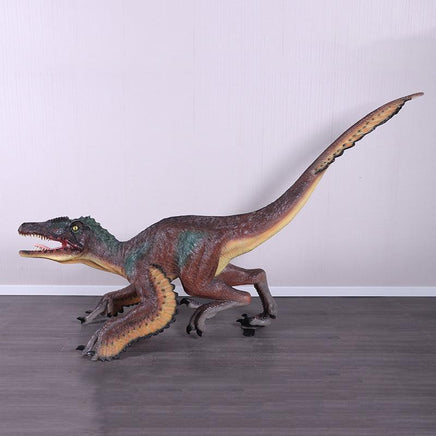 Feathered Velociraptor Dinosaur Life Size Statue - LM Treasures 