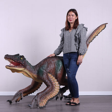 Feathered Velociraptor Dinosaur Life Size Statue - LM Treasures 