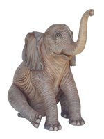 Sitting Elephant Life Size Statue - LM Treasures 