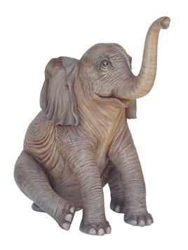 Sitting Elephant Life Size Statue - LM Treasures 