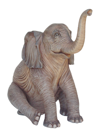 Sitting Elephant Life Size Statue - LM Treasures 