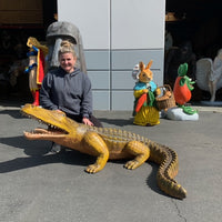 Young Crocodile Life Size Statue - LM Treasures 