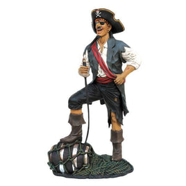 Funny Pirate Standing On Barrel Life Size Statue - LM Treasures 