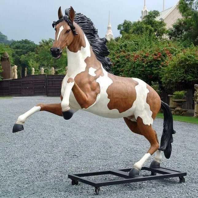 Indian Chief Warrior On Horse Life Size Statue LM Treasures - A