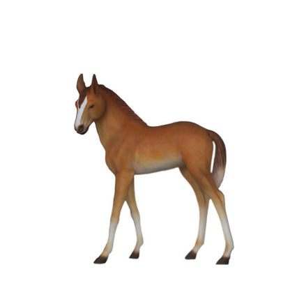 Baby Foal Horse Walking Life Size Statue - LM Treasures 