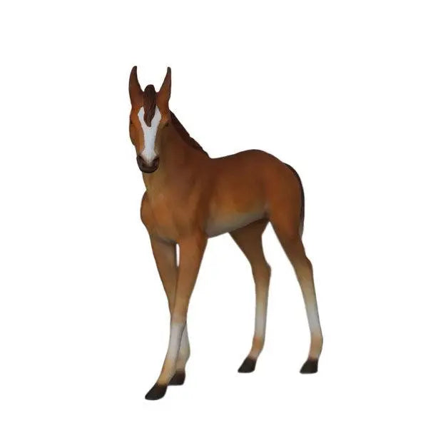 Baby Foal Horse Pony Walking Life Size Statue LM Treasures - A