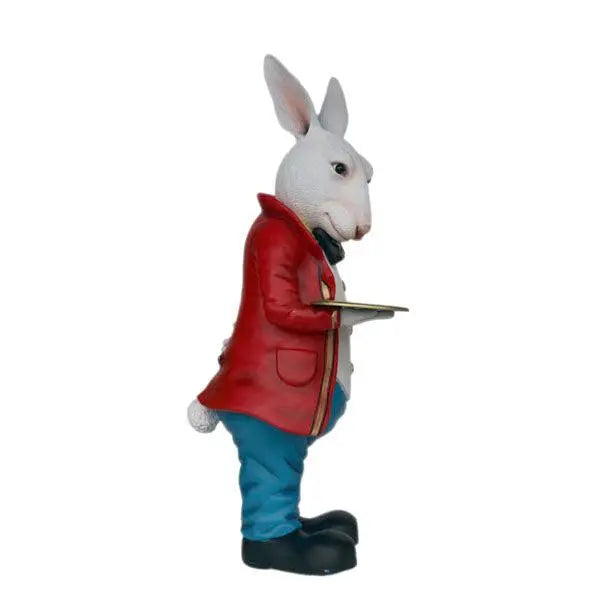 Charming Rabbit Waiter Butler Life Size Statue Prop – LM Treasures