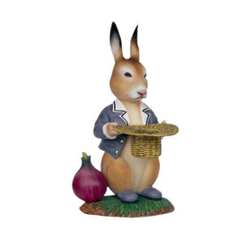 Rabbit With Onion Life Size Statue - LM Treasures 