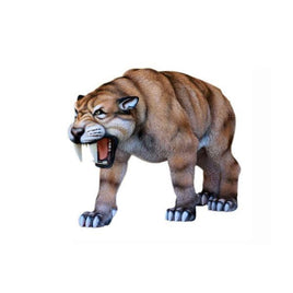 Saber Tooth Growling Life Size Statue - LM Treasures 