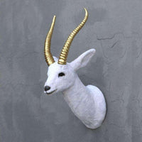 White Gazelle Head Life Size Statue - LM Treasures 