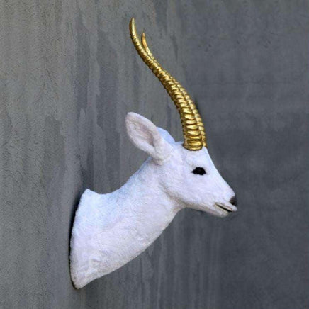 White Gazelle Head Life Size Statue - LM Treasures 