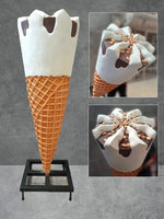 Large Ice Cream Cone with Almonds Over Sized Statue - LM Treasures 