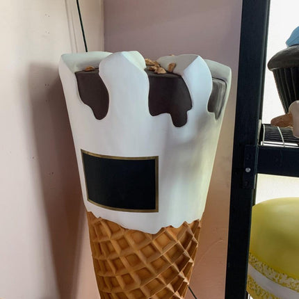 Large Ice Cream Cone with Almonds Over Sized Statue - LM Treasures 