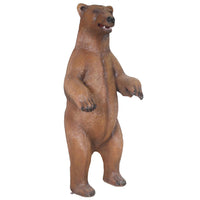Brown Grizzly Bear Standing Life Size Statue - LM Treasures 