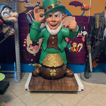 Leprechaun With Gold Life Size Statue - LM Treasures 