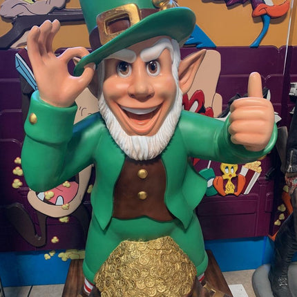 Leprechaun With Gold Life Size Statue - LM Treasures 