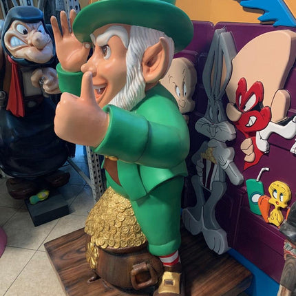 Leprechaun With Gold Life Size Statue - LM Treasures 