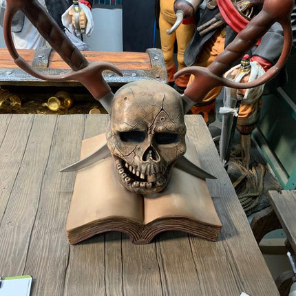 Pirate Skull On Book Over Sized Statue - LM Treasures 