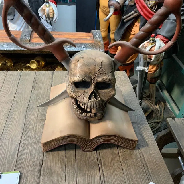 Pirate Skull On Book Over Sized Statue LM Treasures - T