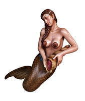 Brown Mermaid Life Size Statue - LM Treasures 