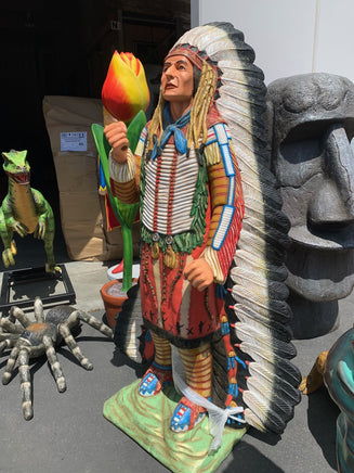 Indian With Spear Life Size Statue - LM Treasures 