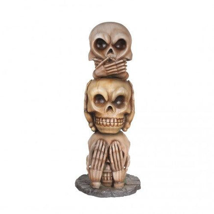 No Speak, Hear, See Skull Tower Over Sized Statue - LM Treasures 