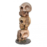 No Speak, Hear, See Skull Tower Over Sized Statue - LM Treasures 