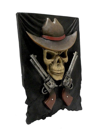 Skeleton Cowboy Wall Decor Statue - LM Treasures 