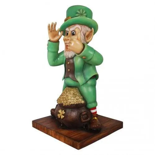 Leprechaun With Gold Saint Patrick's Day Life Size Statue LM Treasures - T