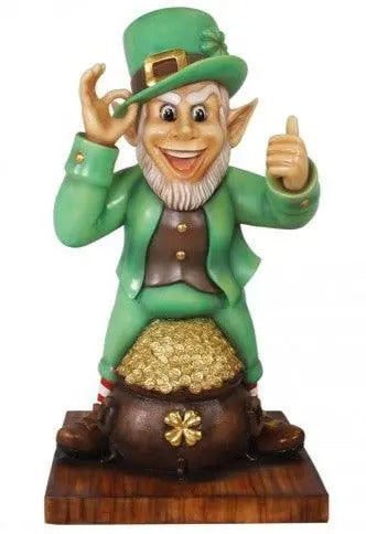 Leprechaun With Gold Saint Patrick's Day Life Size Statue LM Treasures - T