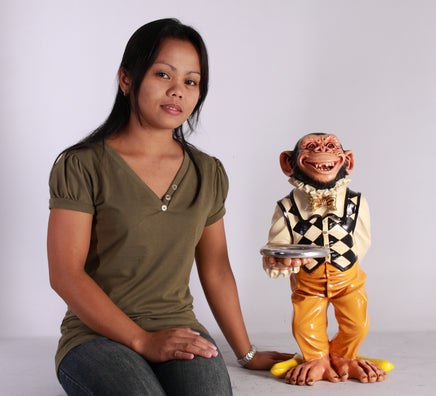 Small Monkey Butler Life Size Statue - LM Treasures 