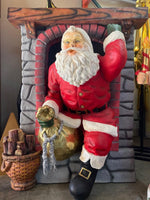 Santa Climbing Chimney Life Size Statue - LM Treasures 