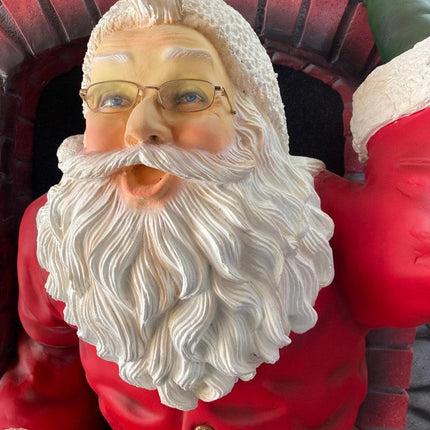Santa Climbing Chimney Life Size Statue - LM Treasures 