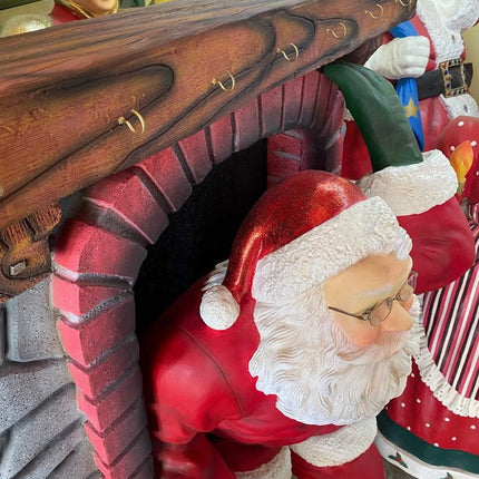 Santa Climbing Chimney Life Size Statue - LM Treasures 
