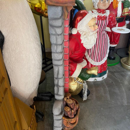 Santa Climbing Chimney Life Size Statue - LM Treasures 