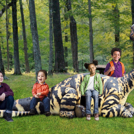 Adolescent Rhoetosaurus Dinosaur Bench Life Size Statue - LM Treasures 