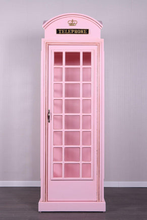 Light Pink British Phone Booth Life Size Statue - LM Treasures 