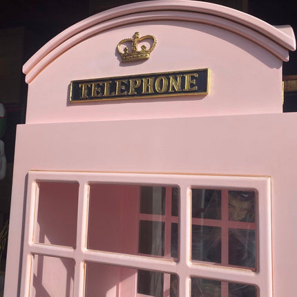 Light Pink British Phone Booth Life Size Statue - LM Treasures 