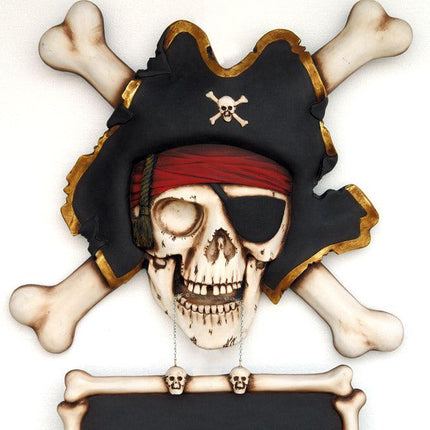 Pirate Skull Cross Bone Sign Statue - LM Treasures 