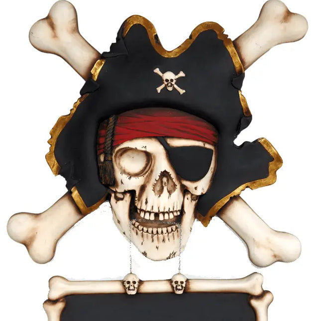 Pirate Skull Cross Bone Sign Statue LM Treasures - A